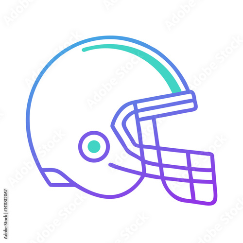 Football Helmet Icon Representing Player Safety and Protective Gear