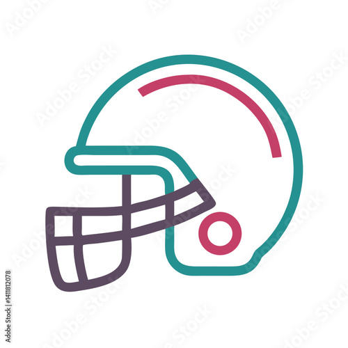 Football Helmet Icon Representing Player Safety and Protective Gear