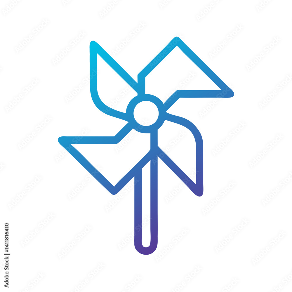 Pinwheel Icon Representing Spinning Toy and Wind-Powered Outdoor Fun Pinwheel Icon Representing Spinning Toy and Wind-Powered Outdoor Fun