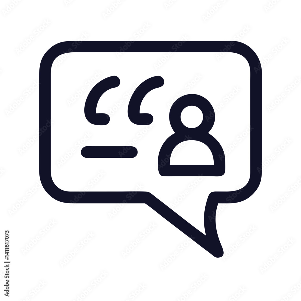 Quotation Bubble Icon Representing User Testimonial and Customer Feedback