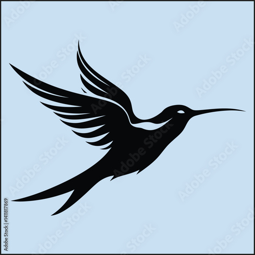 Silhouette of a Hummingbird, Wings