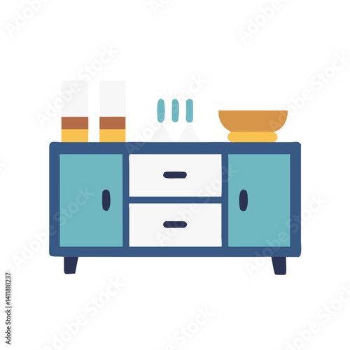 Sideboard Icon Representing Dining Room Storage and Buffet Furniture