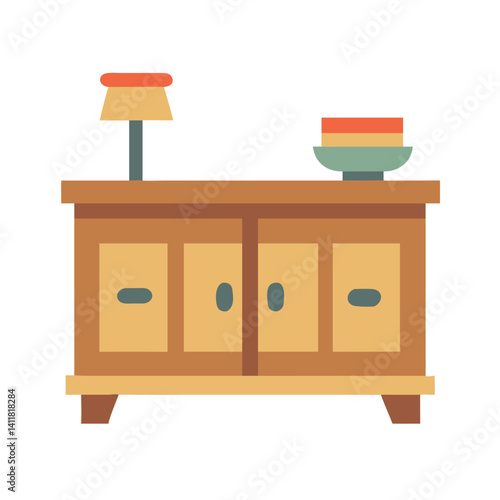 Sideboard Icon Representing Dining Room Storage and Buffet Furniture