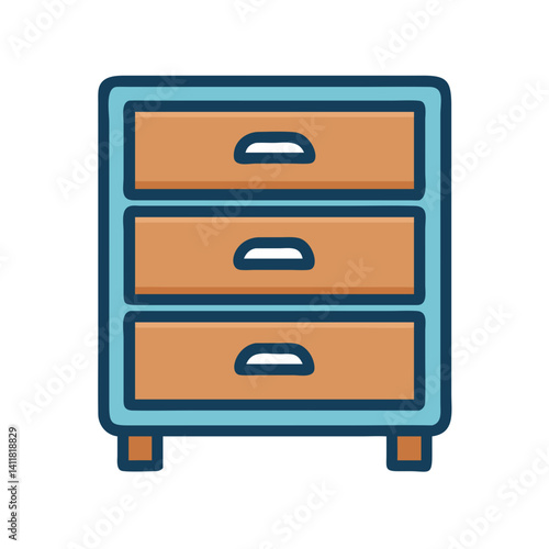 Small Drawer Chest Icon Representing Compact Storage and Home Organization