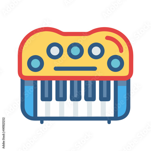Toy Piano Icon Representing Musical Learning and Early Childhood Education
