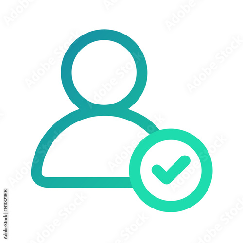 User Profile with Checkmark Icon Representing Verified Account and Identity Confirmation