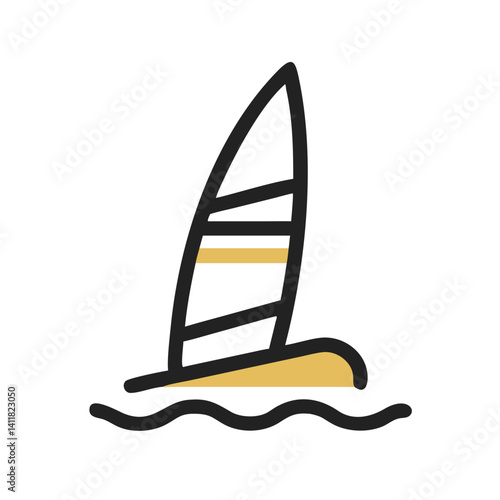Windsurf Board Icon Representing Water Sports and Outdoor Recreation