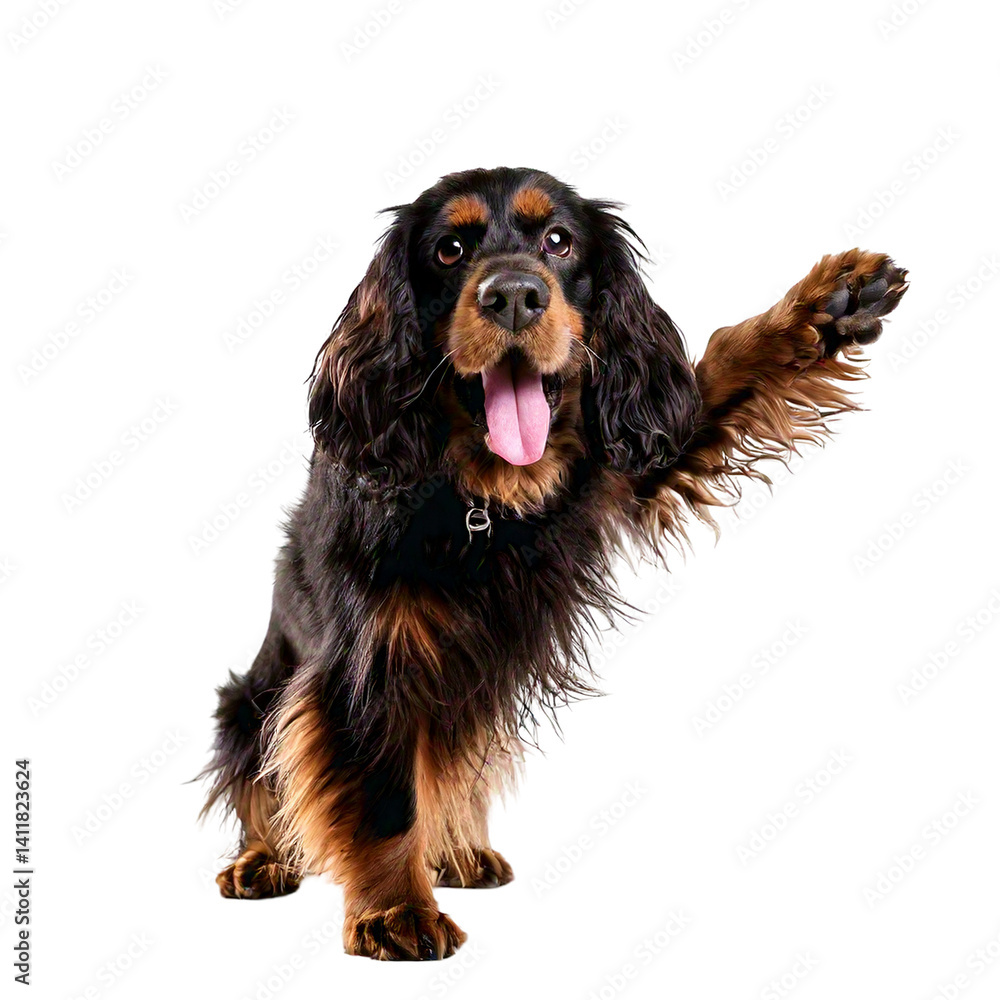 Spaniel doing the “side flop” with dramatic flair Spaniel doing the “side flop” with dramatic flair