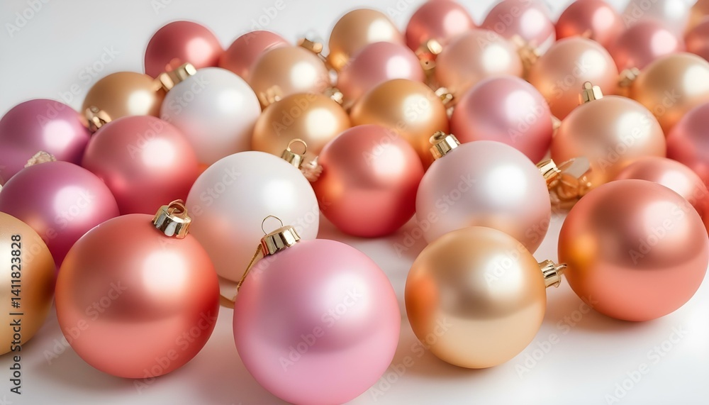 Multicolored Christmas balls on a white background with reflection, isolate Multicolored Christmas balls on a white background with reflection, isolate