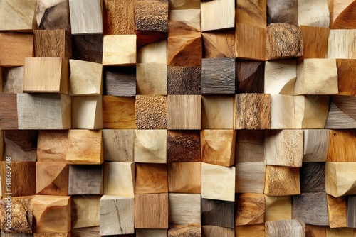 Wood block pattern photo