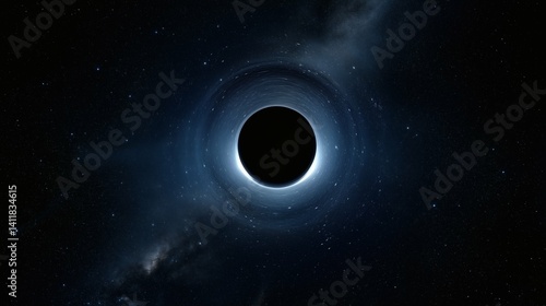 Obraz na płótnie Deep space black hole illustration perfect for science, astronomy, and space content w salonie