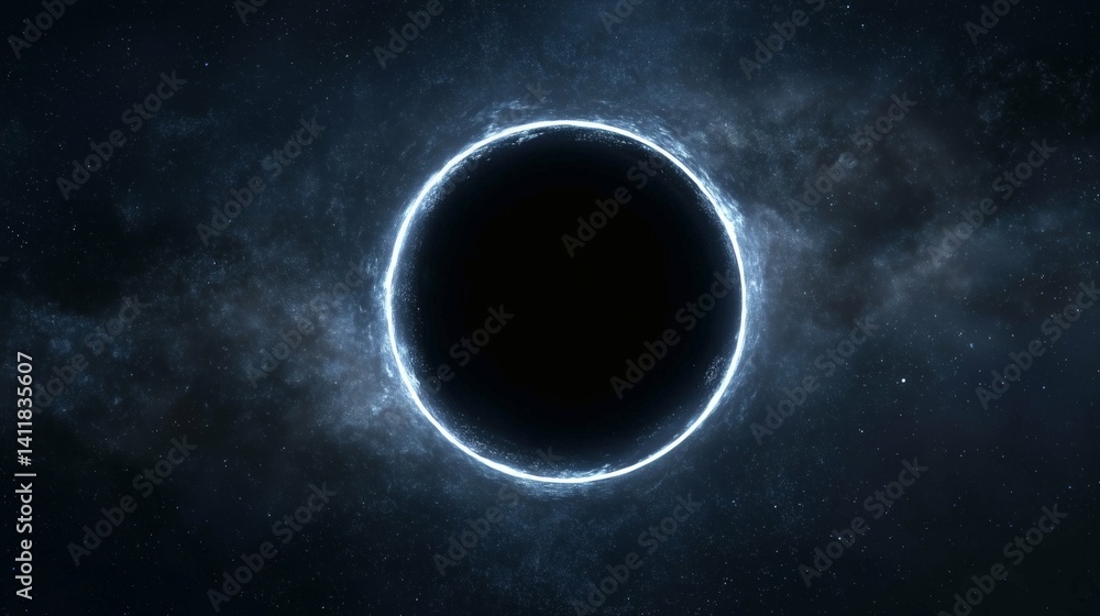 Glowing Black Hole in Deep Space