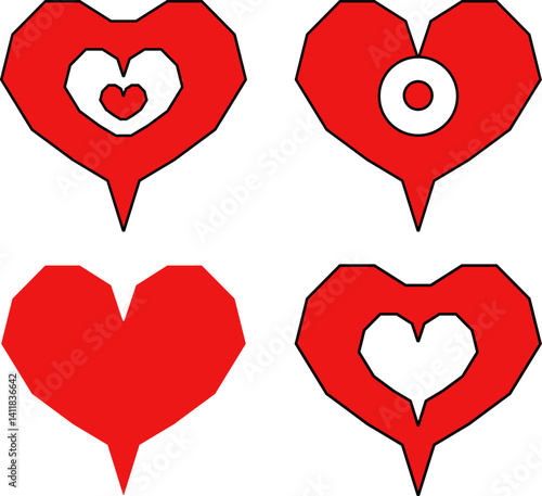 Pin Shaped Heart Marker on a Calendar or Map