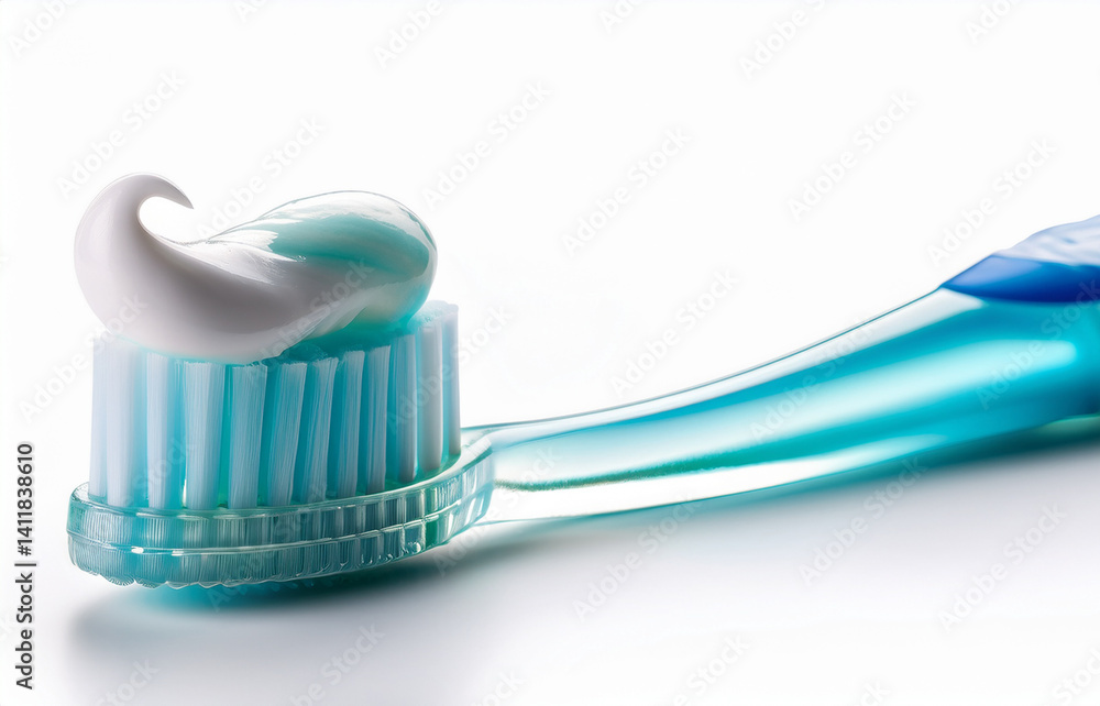 zahncreme auf einer eisblauen Zahnpasta, teilweise transparent, isoliert, zahncreme auf einer eisblauen Zahnpasta, teilweise transparent, isoliert,