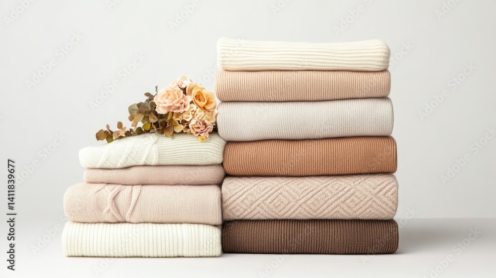 Soft Textiles in Neutral Tones with Floral Arrangement for Cozy Home Decor Inspiration Soft Textiles in Neutral Tones with Floral Arrangement for Cozy Home Decor Inspiration