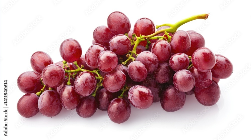 Fresh and Juicy Red Grapes on White Background for Healthy Snack Inspiration and Recipes Fresh and Juicy Red Grapes on White Background for Healthy Snack Inspiration and Recipes