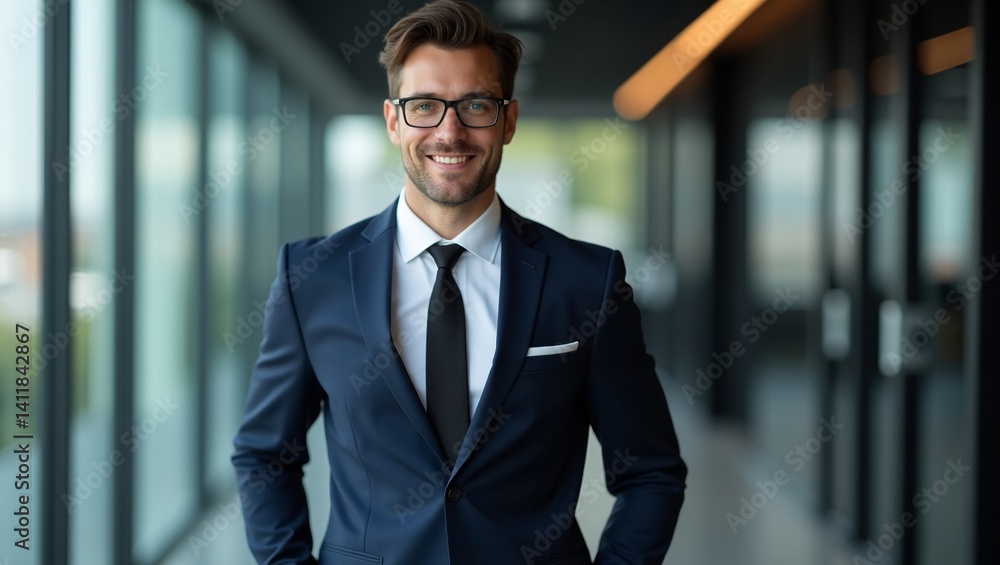 Fototapeta premium Confident Business Professional in Modern Office