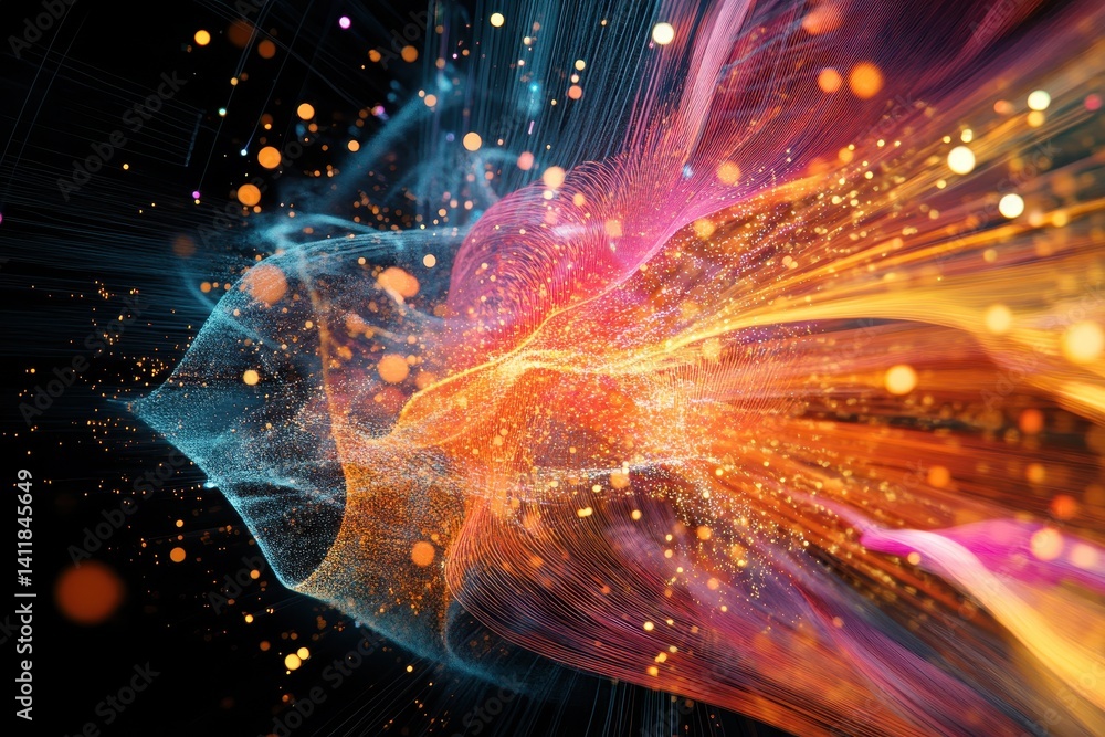 Obraz premium Datum Visualization: Complex Business Data in Futuristic 3D Illustration