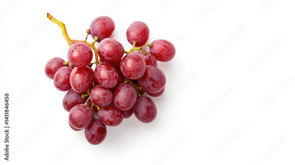 Fresh Red Grapes Isolated on White Background for Healthy Lifestyle and Nutrition Concepts Fresh Red Grapes Isolated on White Background for Healthy Lifestyle and Nutrition Concepts