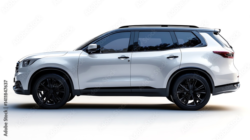 Sleek Silver SUV with Modern Design, and Studio Shot. Sleek Silver SUV with Modern Design, and Studio Shot.
