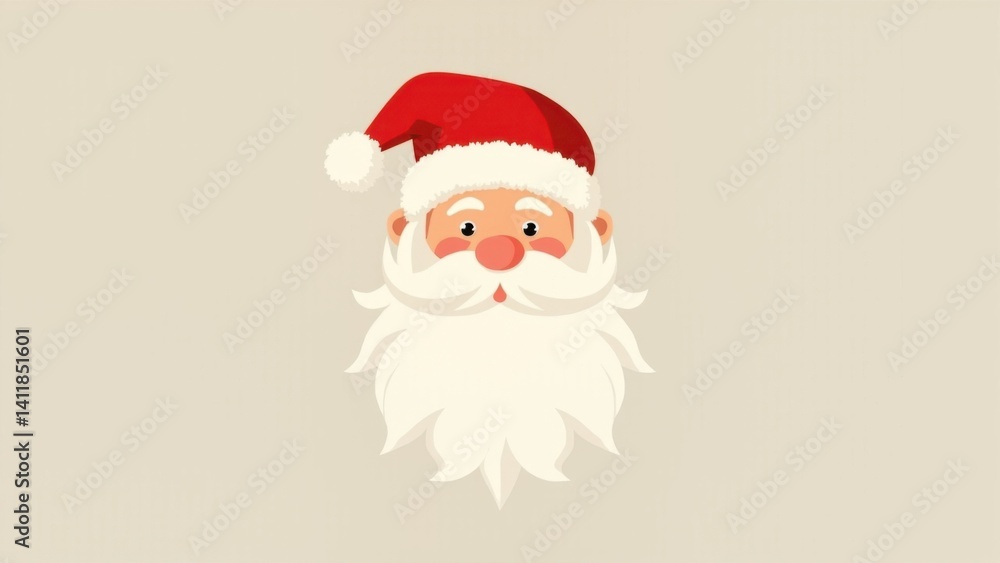 Santa claus face with red hat and white beard Santa claus face with red hat and white beard