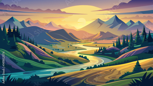 Peace rests between each curve,
The valley holds the fading sun,
A moment caught in stillness.

