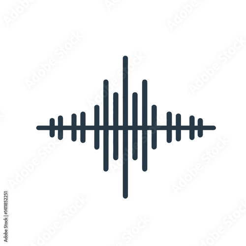 Sound waves icon representing audio frequency and vibrations