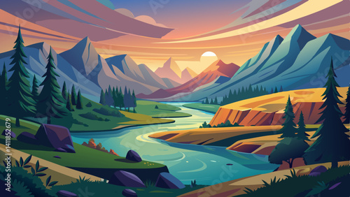 Peace rests between each curve,
The valley holds the fading sun,
A moment caught in stillness.

