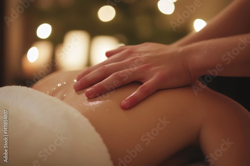 Wallpaper Mural Enjoying a soothing back massage with warm oil in a serene spa, creating a tranquil atmosphere perfect for relaxation and rejuvenation Torontodigital.ca