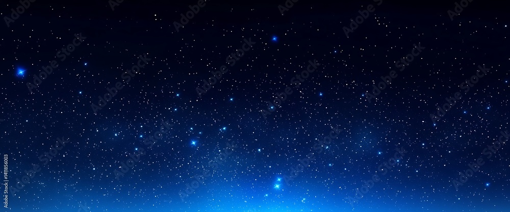 Fototapeta premium Starry Night Sky Cosmic Blue Hues.