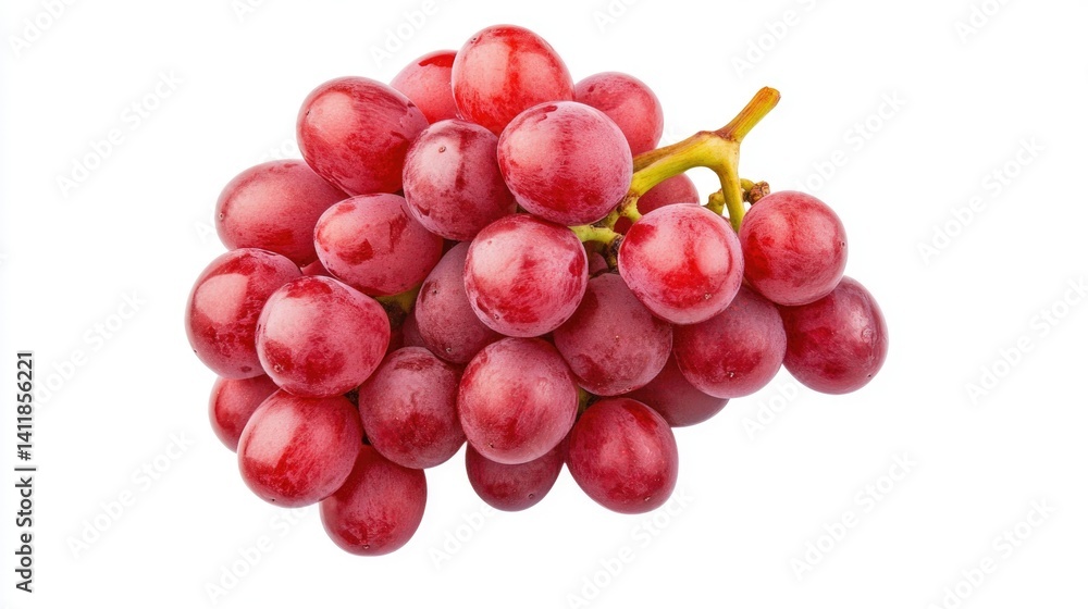 Fresh and Juicy Red Grapes Bunch on White Background for Healthy Eating or Culinary Concepts Fresh and Juicy Red Grapes Bunch on White Background for Healthy Eating or Culinary Concepts