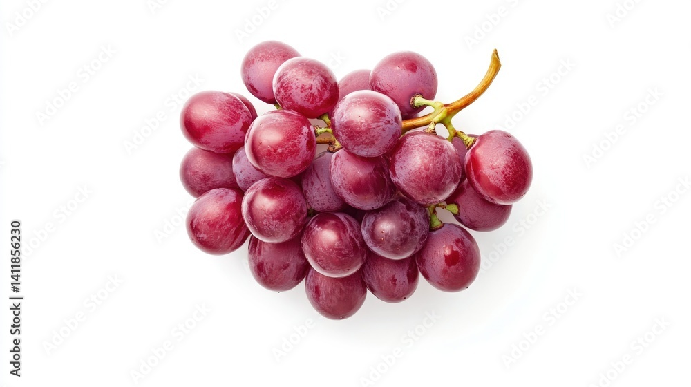 Fresh and Juicy Red Grapes Isolated on White Background Perfect for Healthy Food Concepts Fresh and Juicy Red Grapes Isolated on White Background Perfect for Healthy Food Concepts