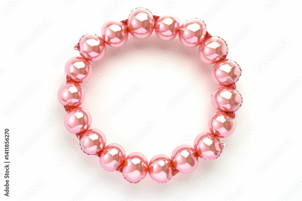 A delicate pink elastic bracelet adorned with glossy beads, capturing a sense of playful elegance in simple fashion isolated on transparent background A delicate pink elastic bracelet adorned with glossy beads, capturing a sense of playful elegance in simple fashion isolated on transparent background