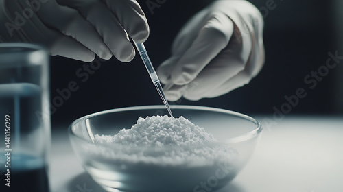 Technician analyzing lithium purity levels in a lab setting. Featuring scientific analysis