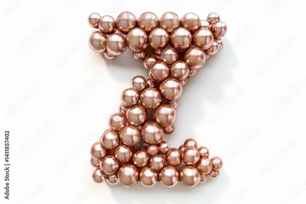 A whimsical arrangement of shiny metallic spheres forming the letter Z in a soft light, showcasing creativity and artistic flair isolated on transparent background A whimsical arrangement of shiny metallic spheres forming the letter Z in a soft light, showcasing creativity and artistic flair isolated on transparent background