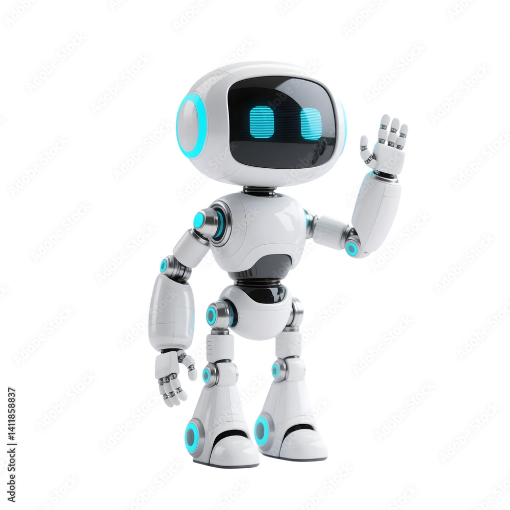Happy robot. 3d ai character, chat bot mascot isolated on transparent background, GPT chatbot icon. Artificial intelligence, trendy technology, support service, funny automation computer Happy robot. 3d ai character, chat bot mascot isolated on transparent background, GPT chatbot icon. Artificial intelligence, trendy technology, support service, funny automation computer