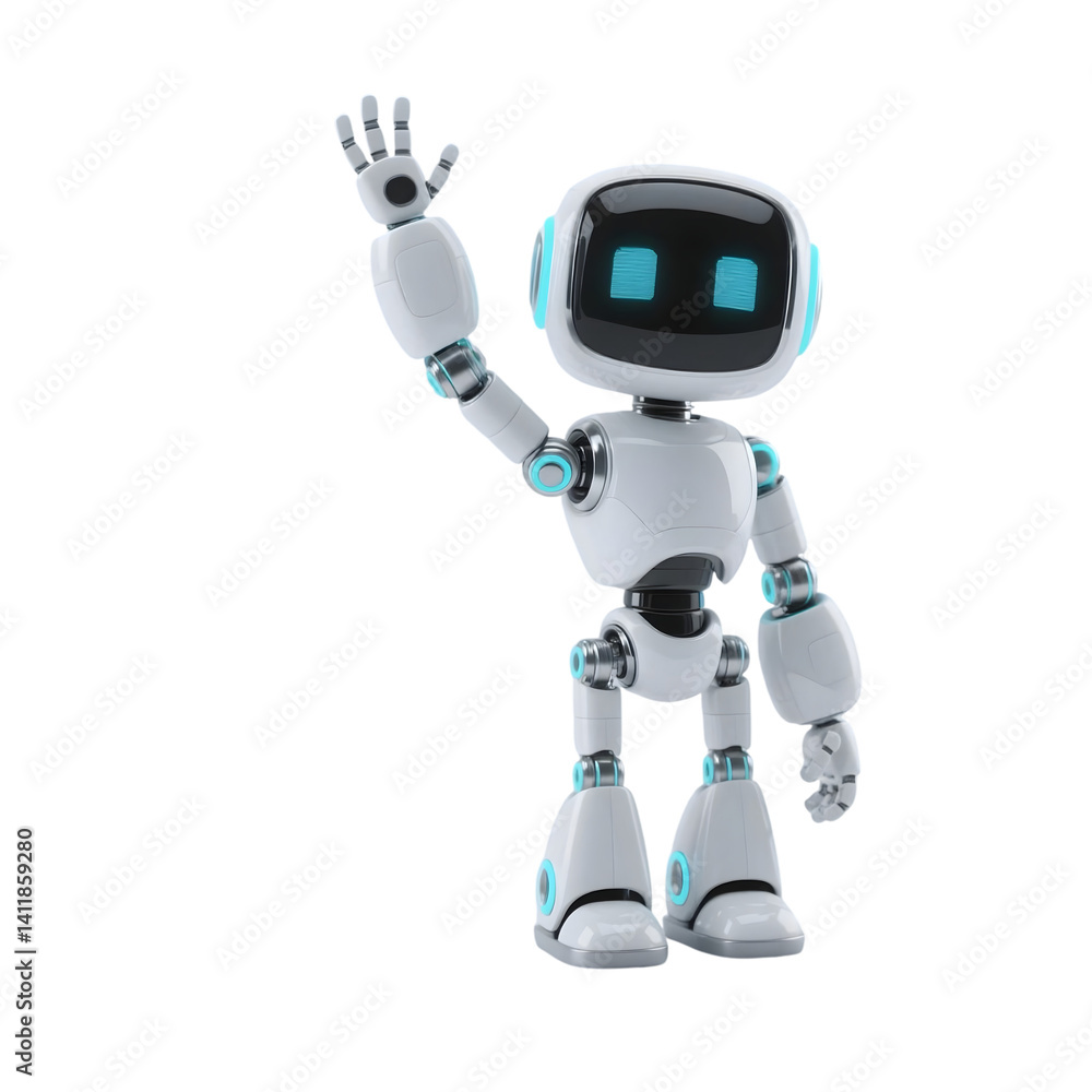 Happy robot. 3d ai character, chat bot mascot isolated on transparent background, GPT chatbot icon. Artificial intelligence, trendy technology, support service, funny automation computer Happy robot. 3d ai character, chat bot mascot isolated on transparent background, GPT chatbot icon. Artificial intelligence, trendy technology, support service, funny automation computer