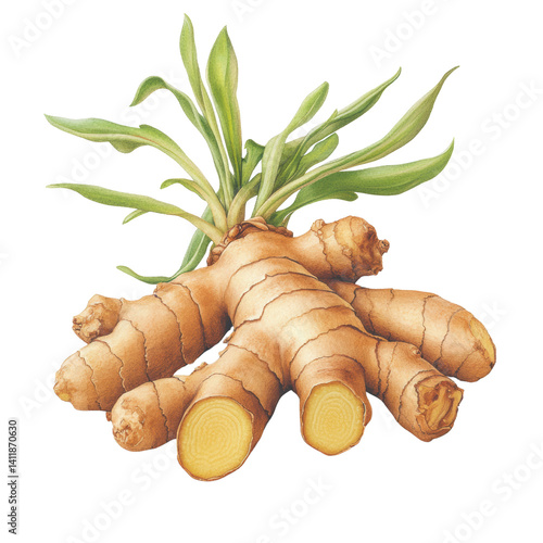 Ginger root illustration kitchen transparent design nature close-up illustrator