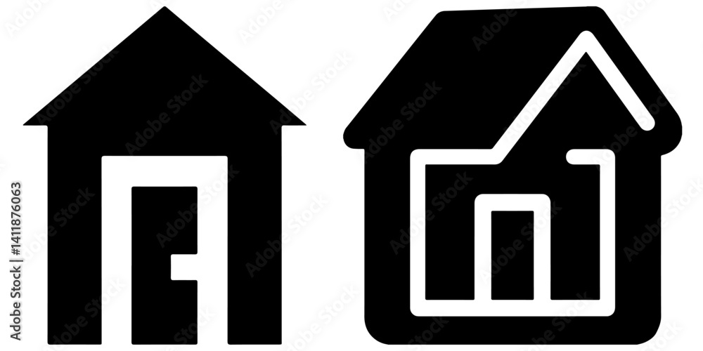 Two vector graphic resources related to houses are displayed.