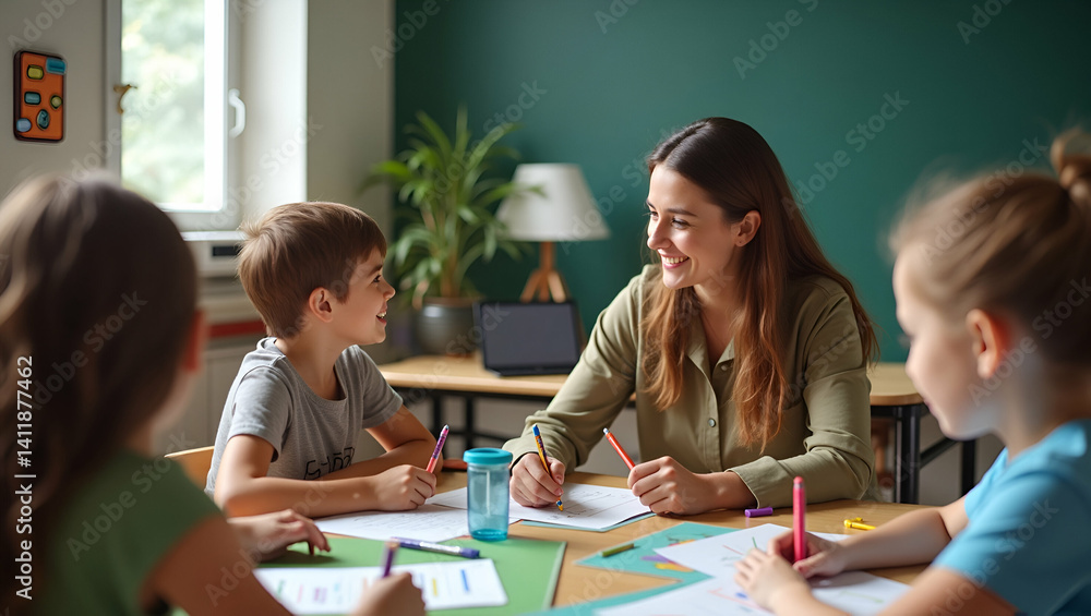 Engaging Classroom Interaction: A Maestro Inspiring Creativity and Respectful Learning Among Children - Artistic Imagery with Space for Text Engaging Classroom Interaction: A Maestro Inspiring Creativity and Respectful Learning Among Children - Artistic Imagery with Space for Text