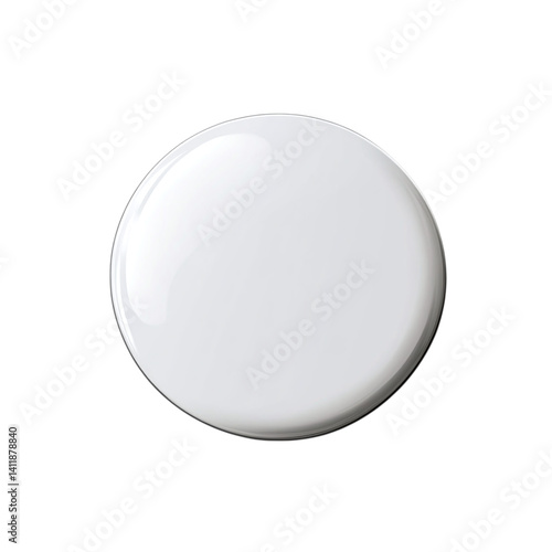 Round button pin badge mockup isolated on transparent background