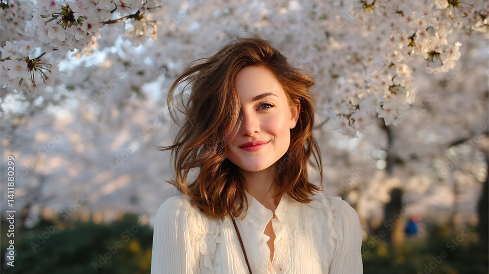 Woman in Cherry Blossoms Woman in Cherry Blossoms