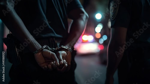 Man getting arrested and handcuffed