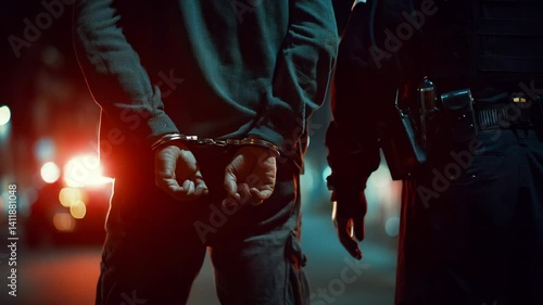 Man getting arrested and handcuffed