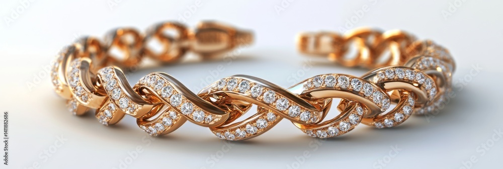 Elegant Gold Bracelet with Sparkling Diamonds Elegant Gold Bracelet with Sparkling Diamonds