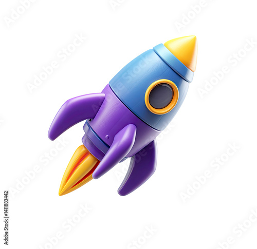 Colorful 3D Rocket Ready on transparent background. Rocket icon, rocket icon png, 3d rocket, 3d render rocket icon.