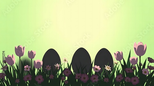 Decorative pastel-colored Easter eggs arranged on a soft pink background, evoking springtime joy and celebration. Enhance your designs with this festive and cheerful composition