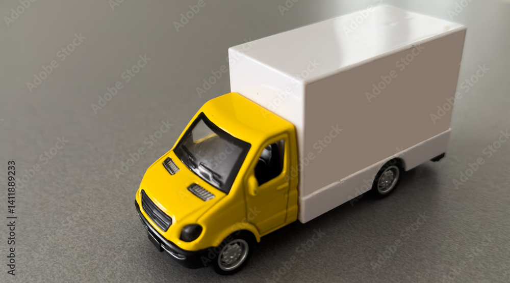 Driving van isolated on white background