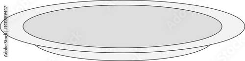Outlined vector illustration of a plate. 
