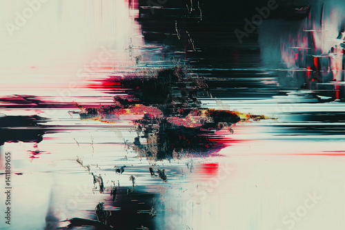 Abstract futuristic cyberpunk displacement map for 3d rendering. Random distorted black white broken glitch screen background. Digital as manual, lo-fi retro video noise overlay